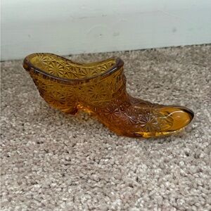 Amber Glass Boot Figurine